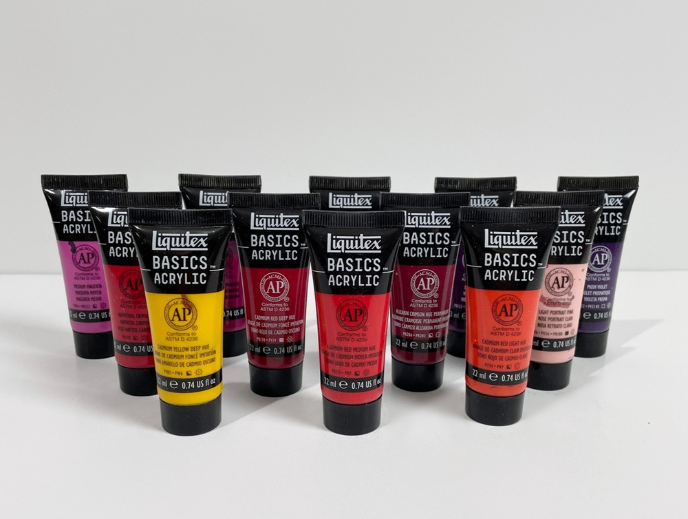 Liquitex Basics Acrylic Paints 22 mL (0.74 fl oz) 12 Tubes